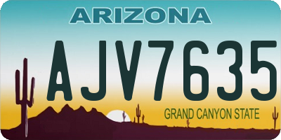 AZ license plate AJV7635
