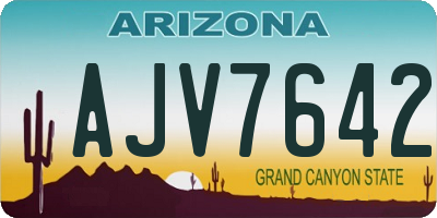 AZ license plate AJV7642