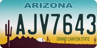 AZ license plate AJV7643