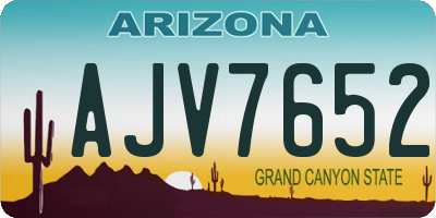 AZ license plate AJV7652