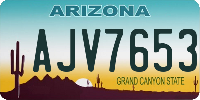 AZ license plate AJV7653