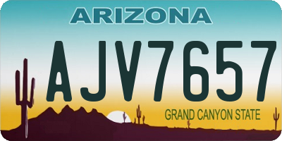 AZ license plate AJV7657