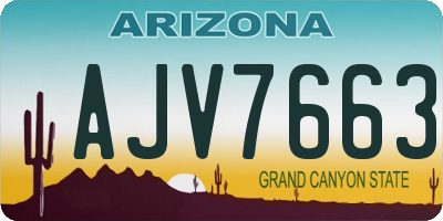 AZ license plate AJV7663