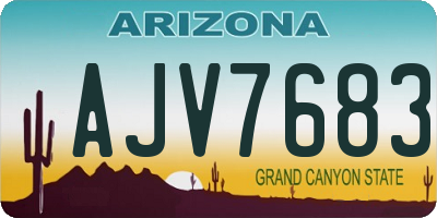 AZ license plate AJV7683