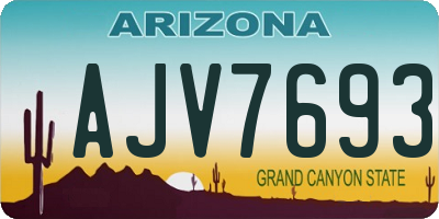 AZ license plate AJV7693