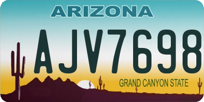 AZ license plate AJV7698