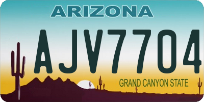 AZ license plate AJV7704