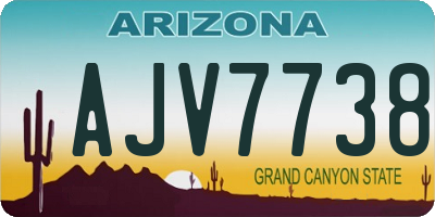 AZ license plate AJV7738