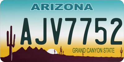 AZ license plate AJV7752