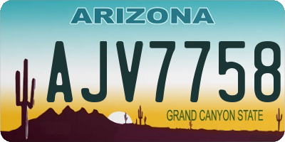 AZ license plate AJV7758