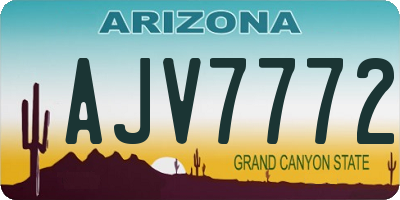 AZ license plate AJV7772