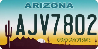 AZ license plate AJV7802