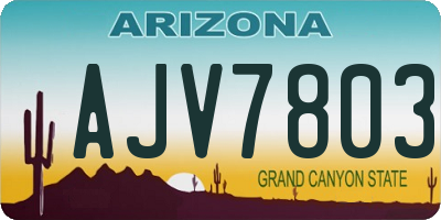 AZ license plate AJV7803