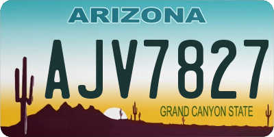AZ license plate AJV7827