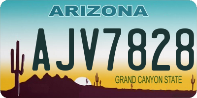 AZ license plate AJV7828