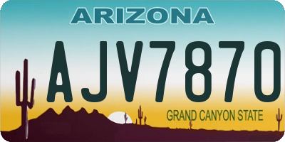 AZ license plate AJV7870