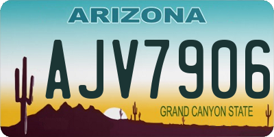AZ license plate AJV7906