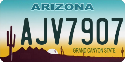 AZ license plate AJV7907
