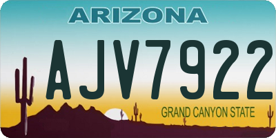 AZ license plate AJV7922