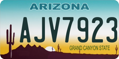 AZ license plate AJV7923