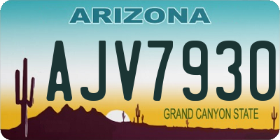 AZ license plate AJV7930
