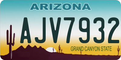 AZ license plate AJV7932