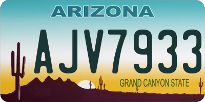 AZ license plate AJV7933