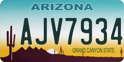 AZ license plate AJV7934