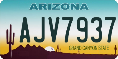 AZ license plate AJV7937
