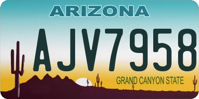 AZ license plate AJV7958