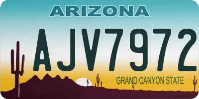 AZ license plate AJV7972
