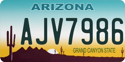 AZ license plate AJV7986