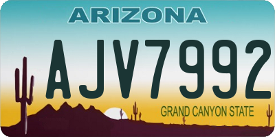 AZ license plate AJV7992