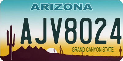 AZ license plate AJV8024