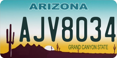 AZ license plate AJV8034
