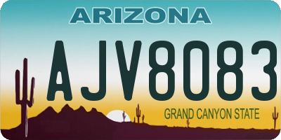 AZ license plate AJV8083