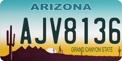 AZ license plate AJV8136