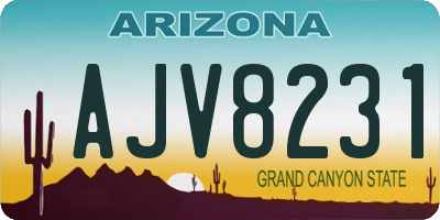 AZ license plate AJV8231