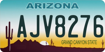 AZ license plate AJV8276