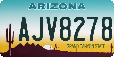 AZ license plate AJV8278