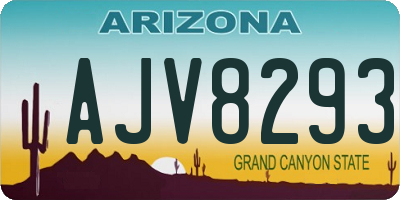 AZ license plate AJV8293