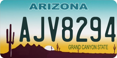 AZ license plate AJV8294