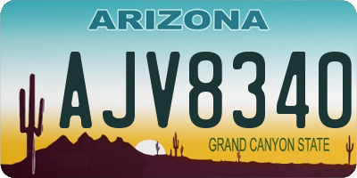 AZ license plate AJV8340
