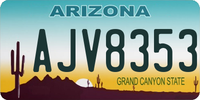 AZ license plate AJV8353