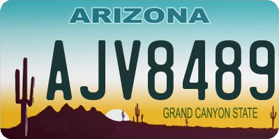 AZ license plate AJV8489