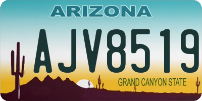 AZ license plate AJV8519