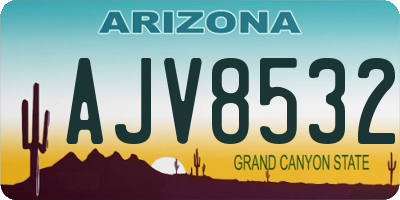 AZ license plate AJV8532