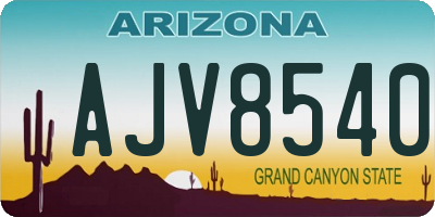 AZ license plate AJV8540