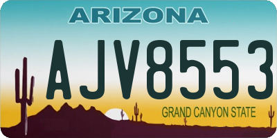 AZ license plate AJV8553