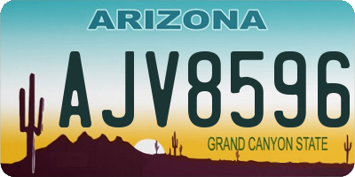 AZ license plate AJV8596
